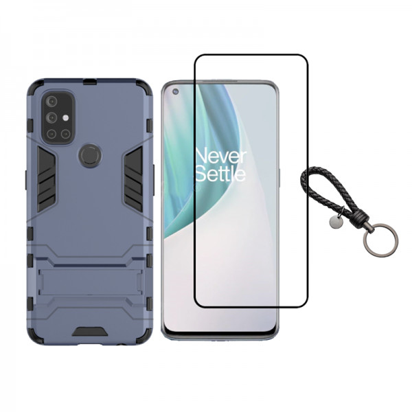 Set protectie 2 in 1 pentru OnePlus Nord N10 5G cu husa hybrid antisoc cu stand inel si folie sticla