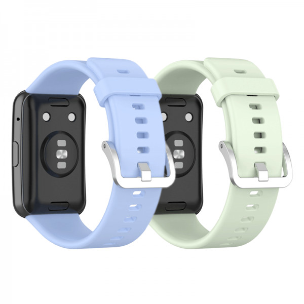 Set 2 curele pentru Huawei Watch Fit 1, bratara smartwatch din silicon, verde, albastru