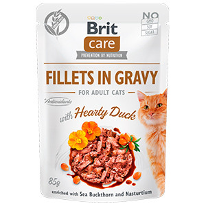 Brit Care Cat Fillets in Gravy With Hearty Duck 85 g Brit Care imagine 2022
