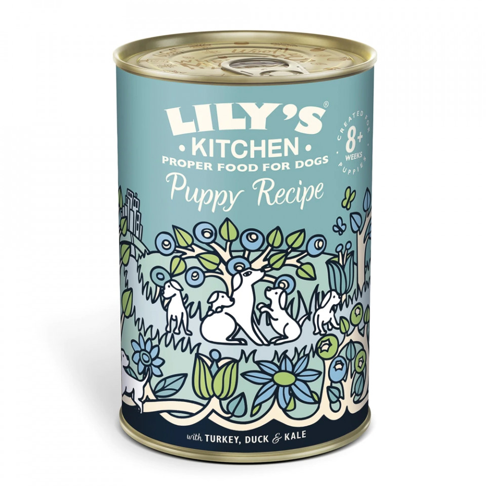 Lilys Kitchen for Dogs Puppy Recipe with Turkey, Duck and Kale 400 g Lily's Kitchen imagine 2022