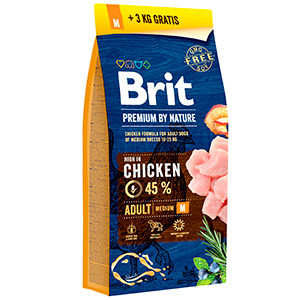 Brit Premium by Nature Adult M 15 plus 3 kg Brit imagine 2022