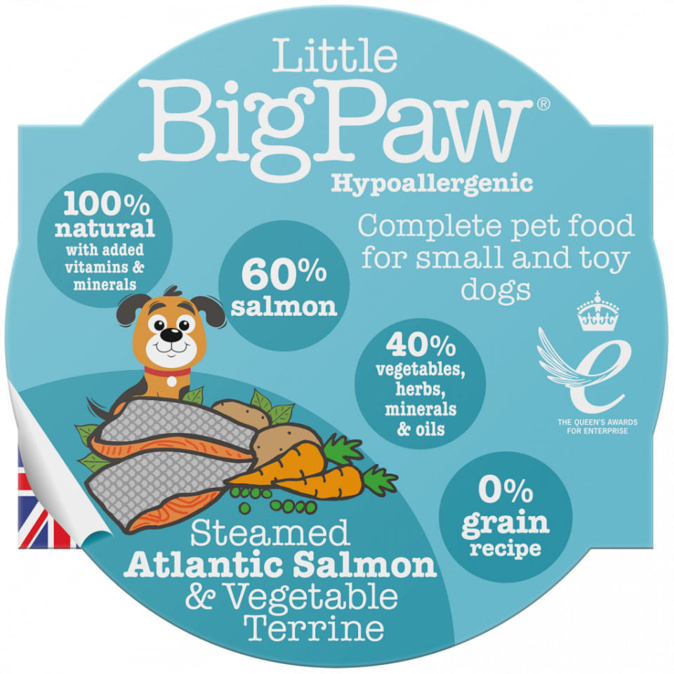 Little BigPaw Steamed Atlantic Salmon Vegetable Terrine Hypoallergenic 85g Little Big Paw imagine 2022