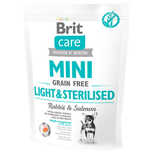 Brit Care Mini Grain Free Light and Sterilised 400 g Brit Care imagine 2022
