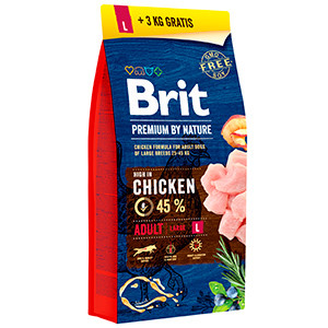 Brit Premium by Nature Adult L 15 plus 3 kg