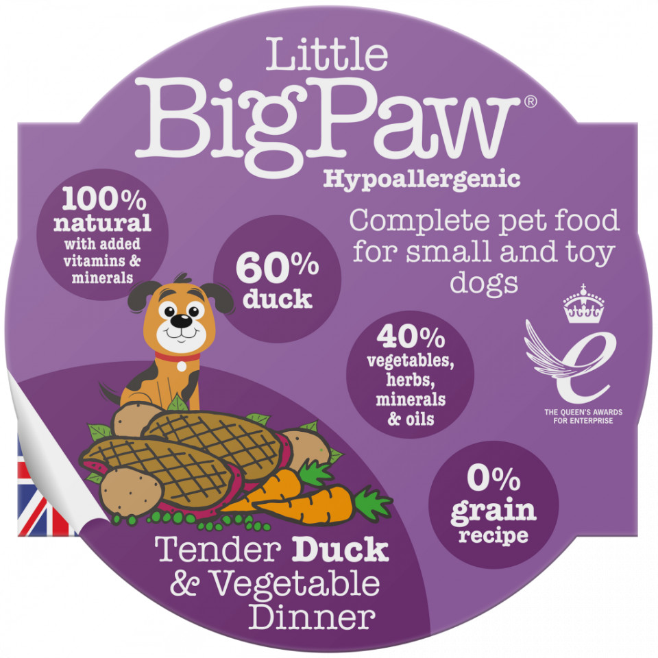 Little BigPaw Traditional Duck Vegetable Dinner Hypoallergenic 85g Little Big Paw imagine 2022