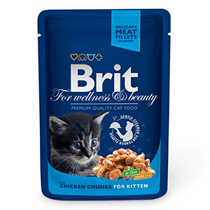 Brit Premium Cat Junior plic cu carne de pui 100 gr Brit imagine 2022