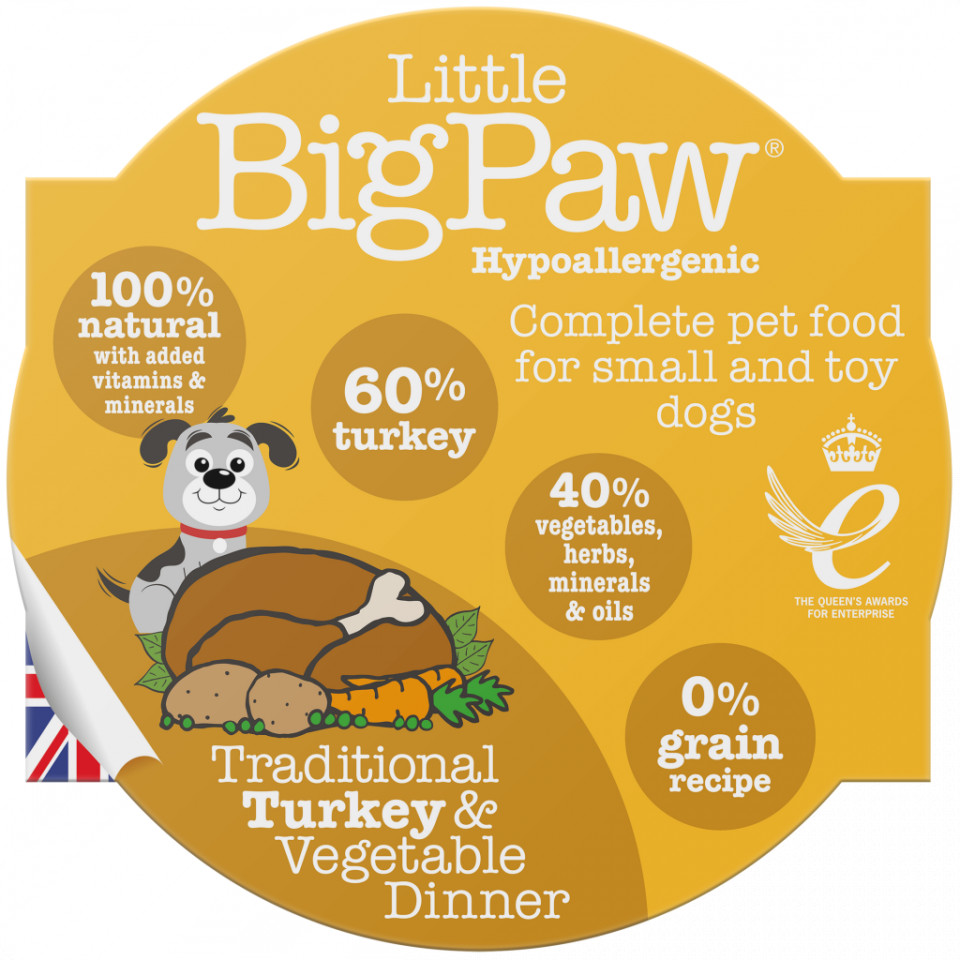 Little BigPaw Traditional Turkey Vegetable Dinner Hypoallergenic 85g Little Big Paw imagine 2022