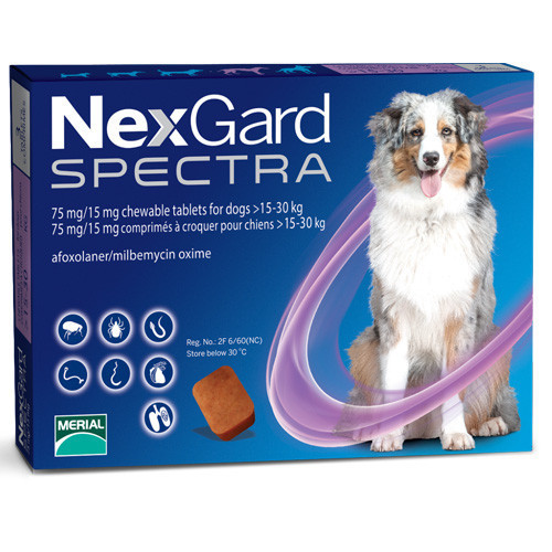 Nexgard Spectra comprimat caini 15-30kg Merial imagine 2022
