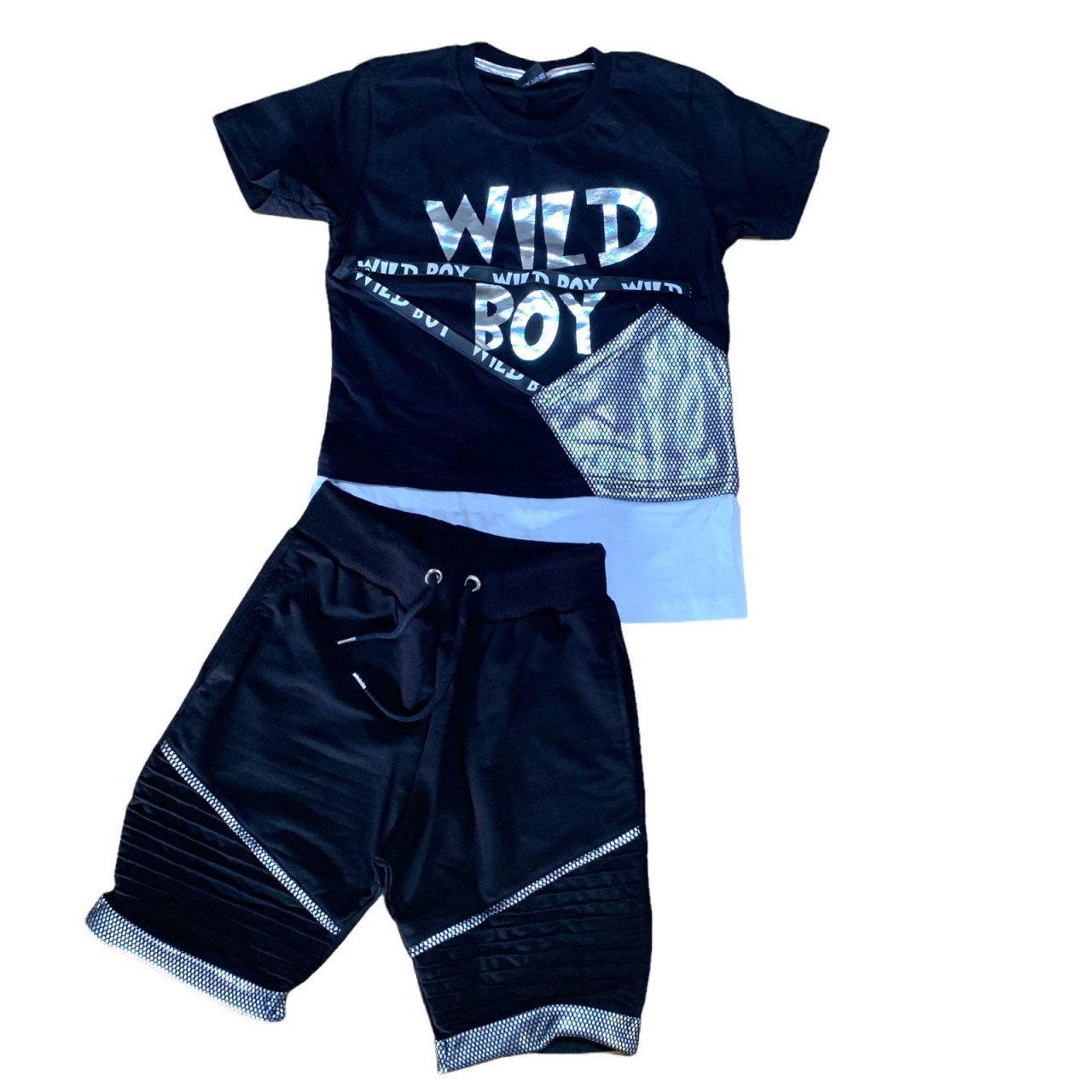 Compleu Wild Boy pentru baietei, 100% Bumbac Negru, 4-10 ani