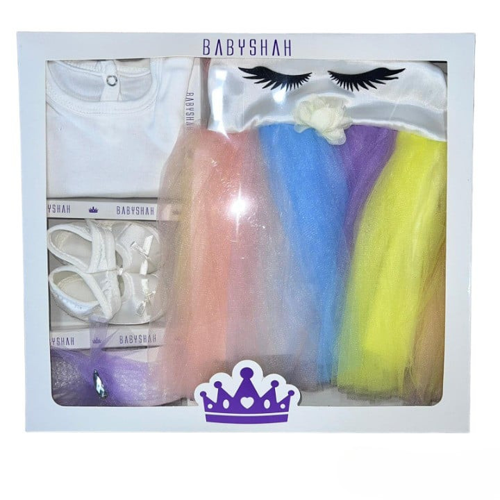 Set Botez, 4 Piese, Unicorn, Pentru Fetite, Multicolor, 0-3 luni