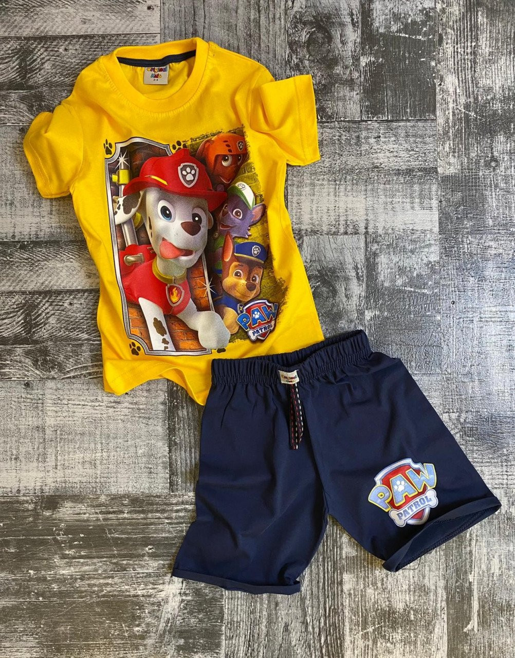 Compleu Paw Patrol pentru copii, 100% Bumbac Galben, 4-10 ani