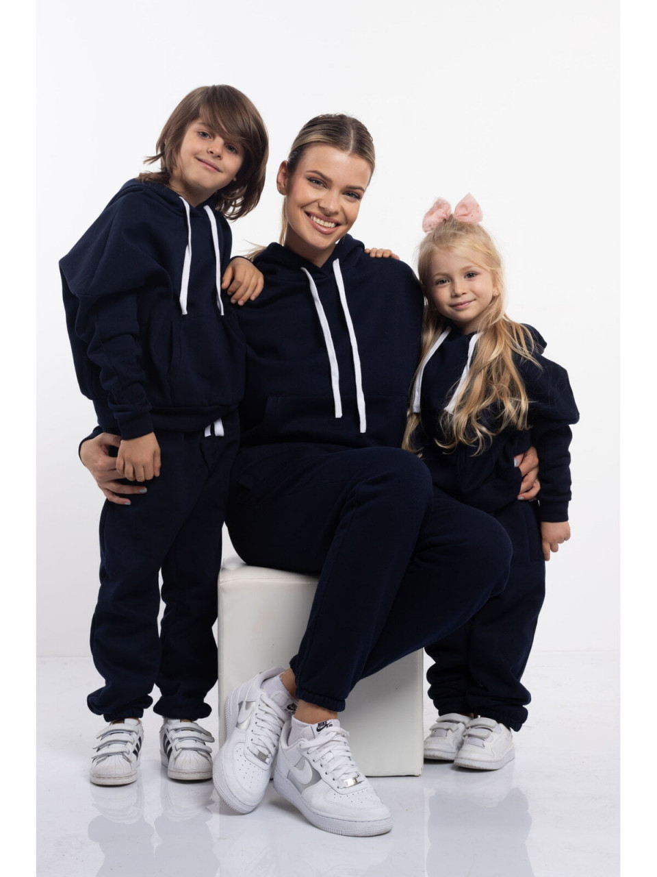 Set Treninguri Mama Copil din Bumbac oversize bleumarin