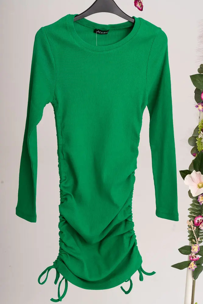 Rochie dama verde cu sirete laterale mm