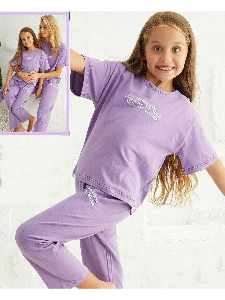 Pijama copil lila lejera