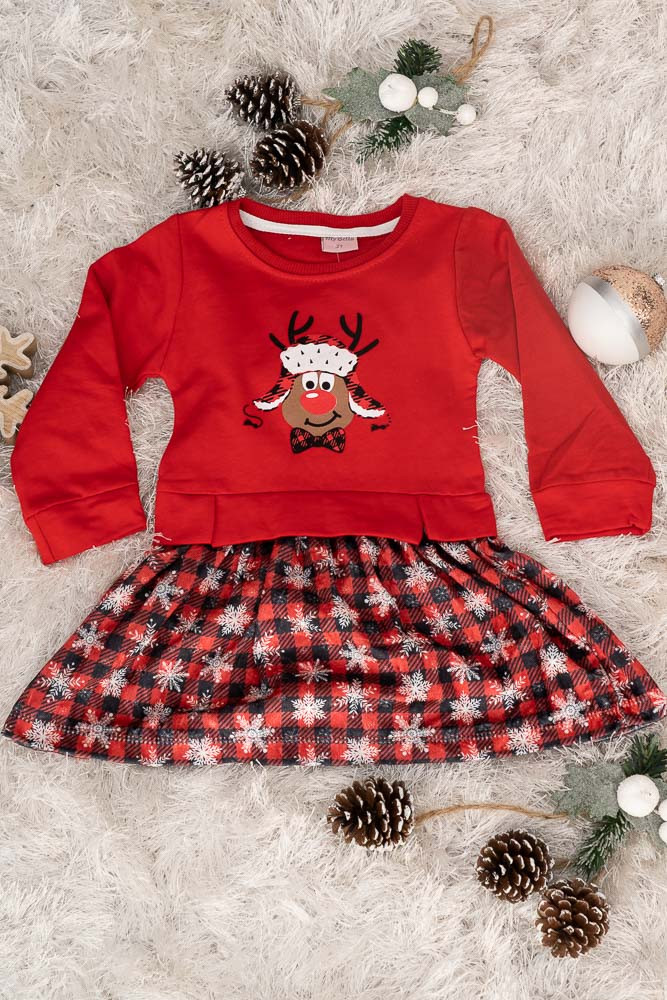 Rochie Fetite Deer Christmas