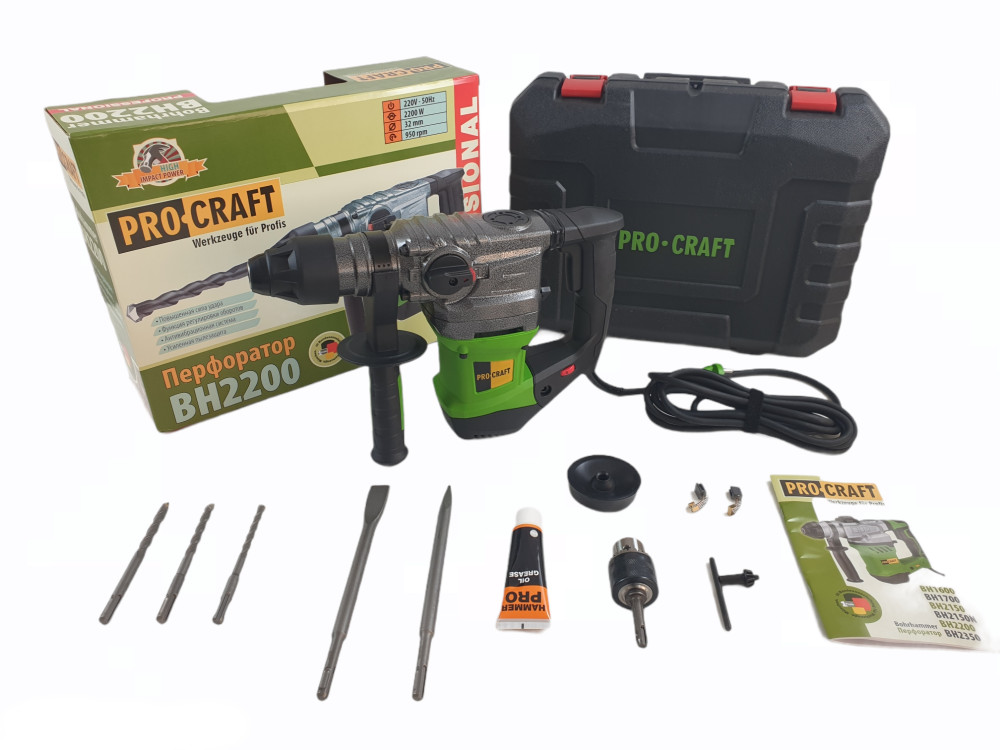 Ciocan Rotopercutor Procraft BH2200, 6J, 1500 W, 820rpm, 5000bpm
