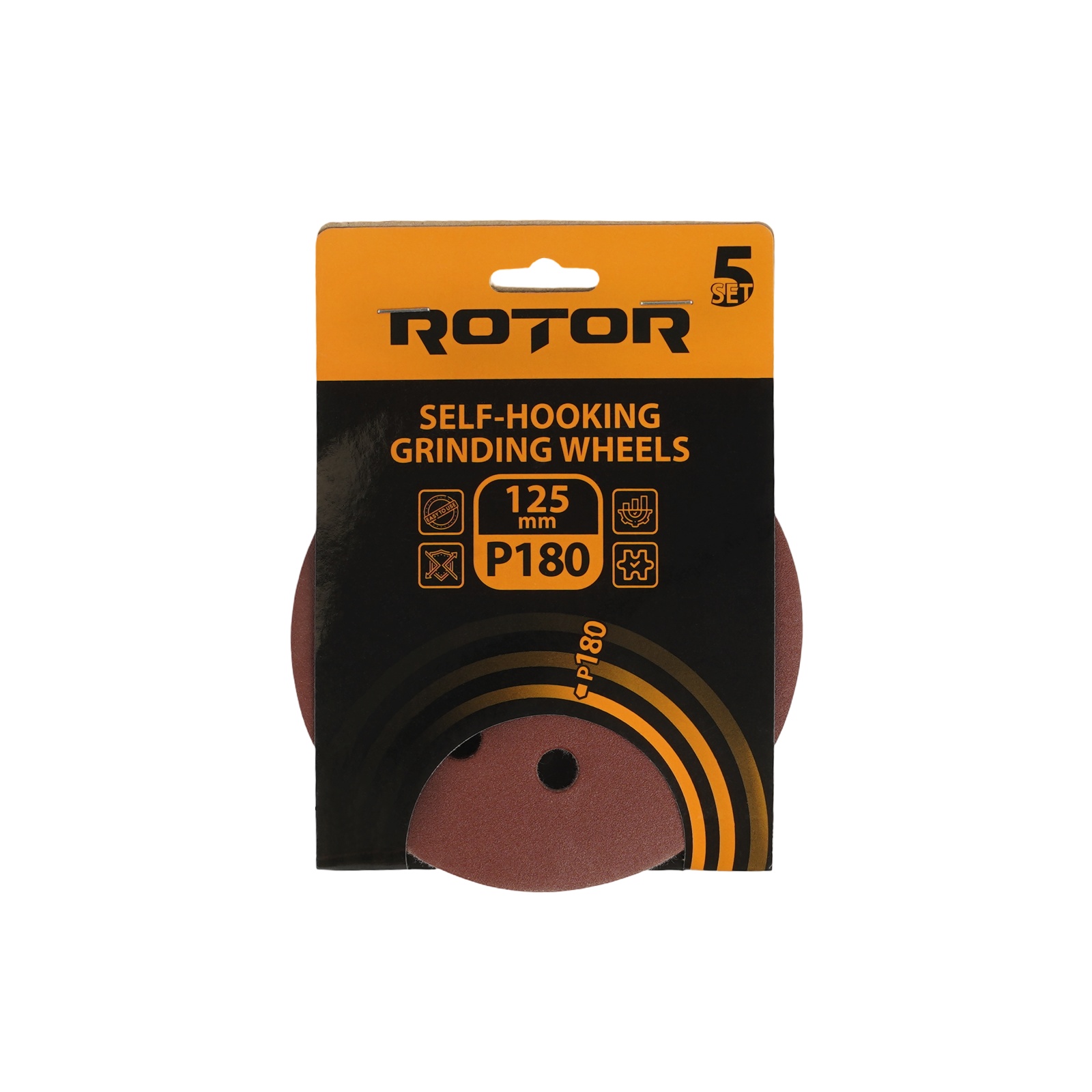Disc abraziv pentru slefuitor cu excentric ROTOR 125 P180 set 5