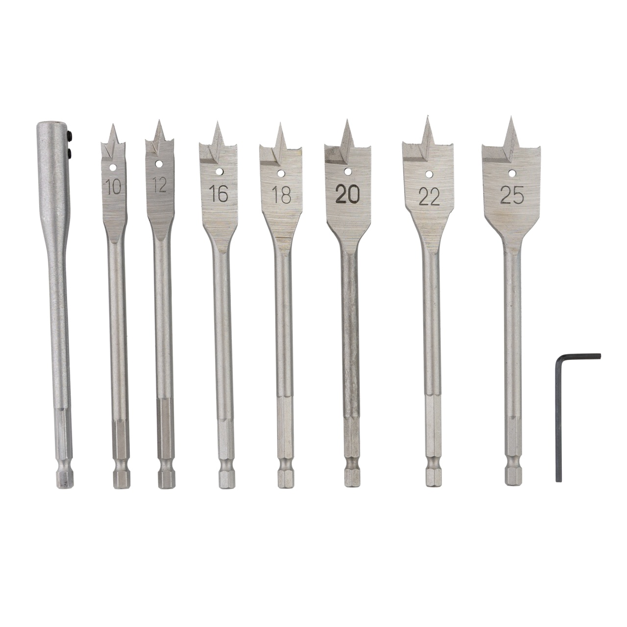 Set burghie plate pentru lemn 9 buc 10-25mm ROTOR RBP9