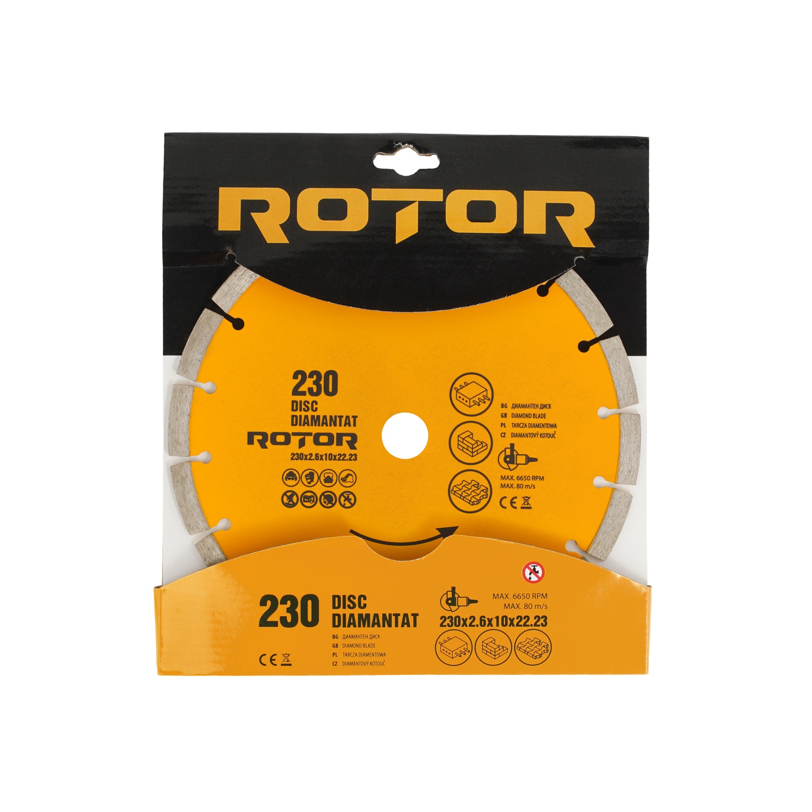 DISC DIAMANTAT 230x2.6x10x22.23 Segmentat Rotor