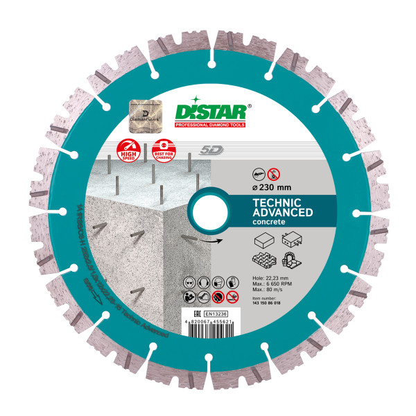 Disc Diamantat Technic Advanced, Distar Profesional beton, pavaj, caramida