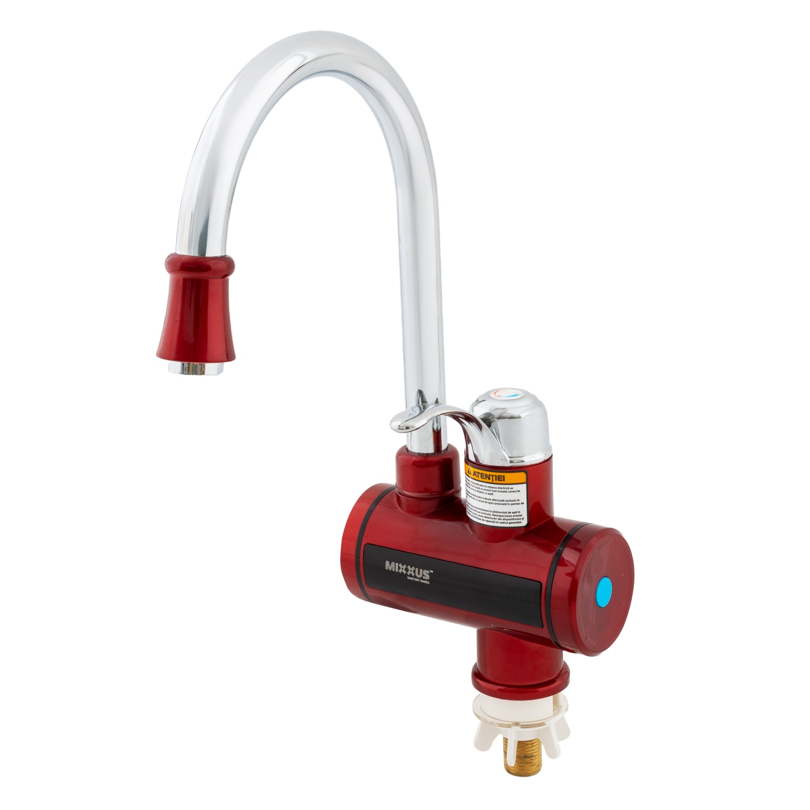 MIXXUS Electra 240-E Red robinet instant electric pentru apa, 3 kW din plastic si otel inoxidabil