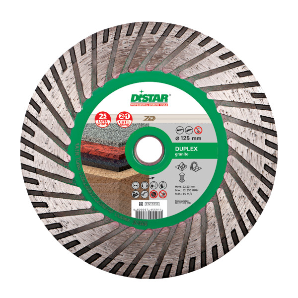 Disc diamantat Distar Duplex 125-230 mm, Taiere/Sfeluire 2 in 1