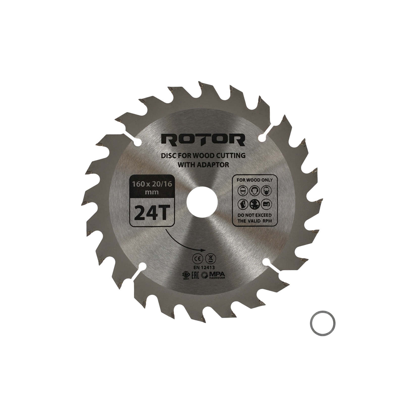Disc taiat lemn ROTOR 160*20/16 cu adaptor 24T