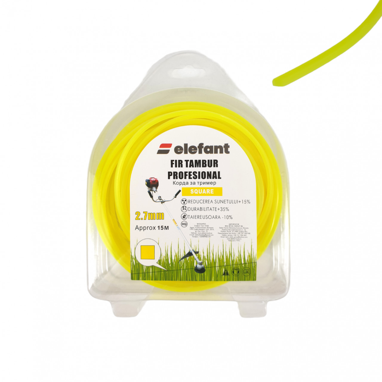 FIR TAMBUR (PATRAT YELLOW) 2.7mm x 15m, Elefant