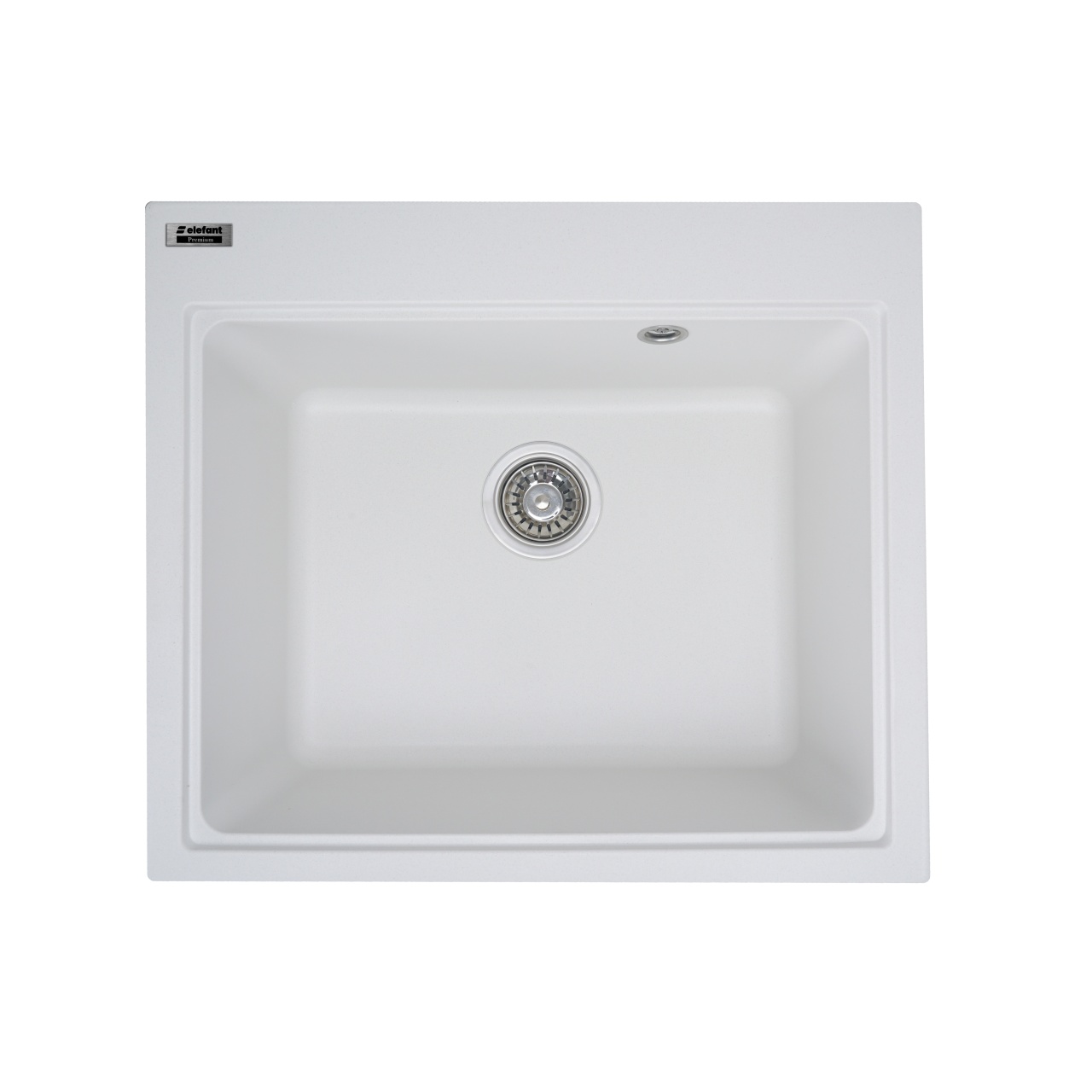 Chiuvetă din compozit de granit pentru bucătărie ELEFANT PREMIUM 5852 VESTA Alb 580 x 518 mm