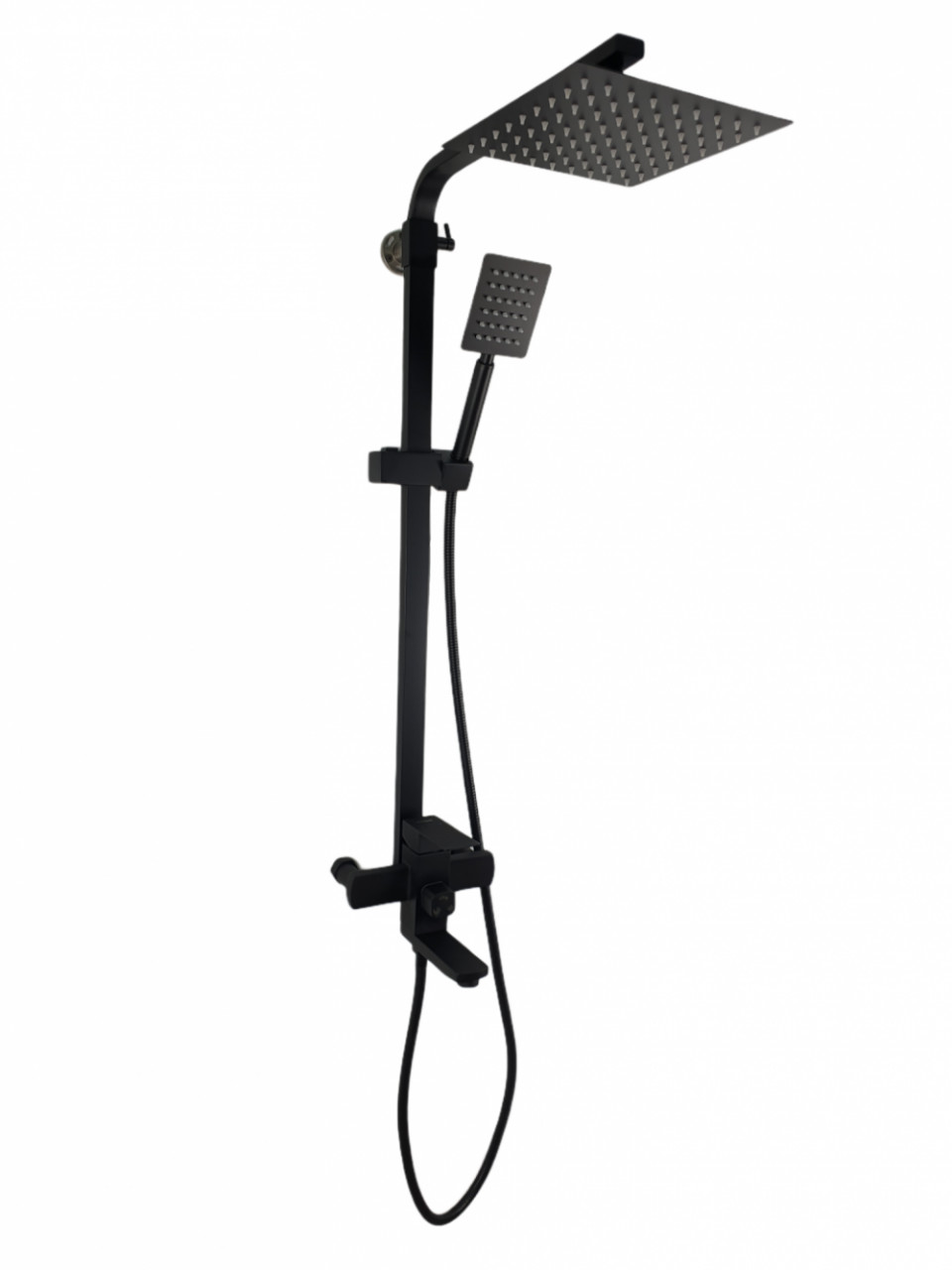 Coloana de dus Mixxus KUB-009-J NEGRU, 120 cm baterie si para, monocomanda, furtun flexibil