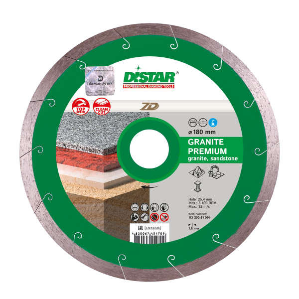 Disc diamantat Distar Granite Premium, Taiere Rapida, 200-350 mm Ucraina Profesional