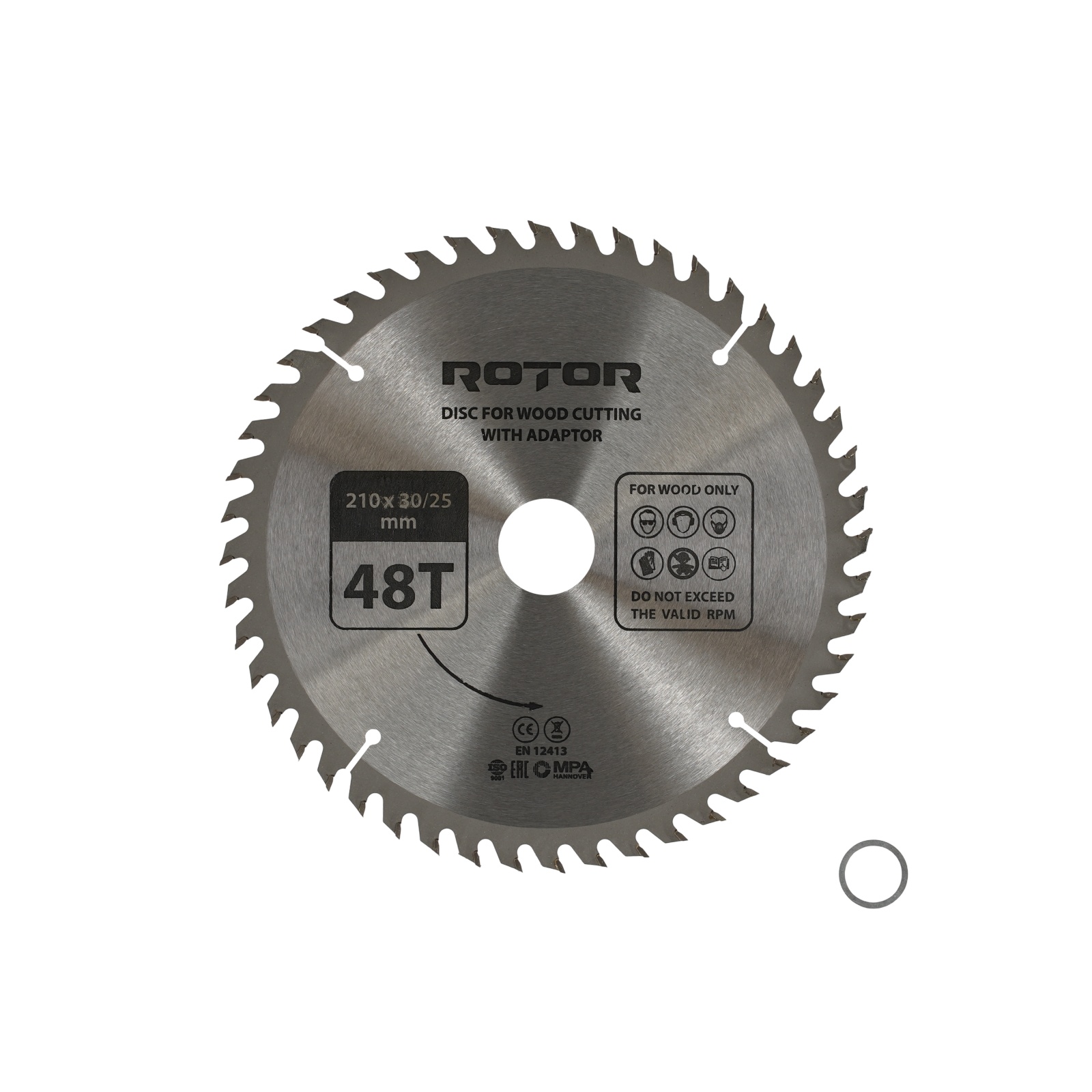 Disc taiat lemn ROTOR 210*30/25 cu adaptor 48T
