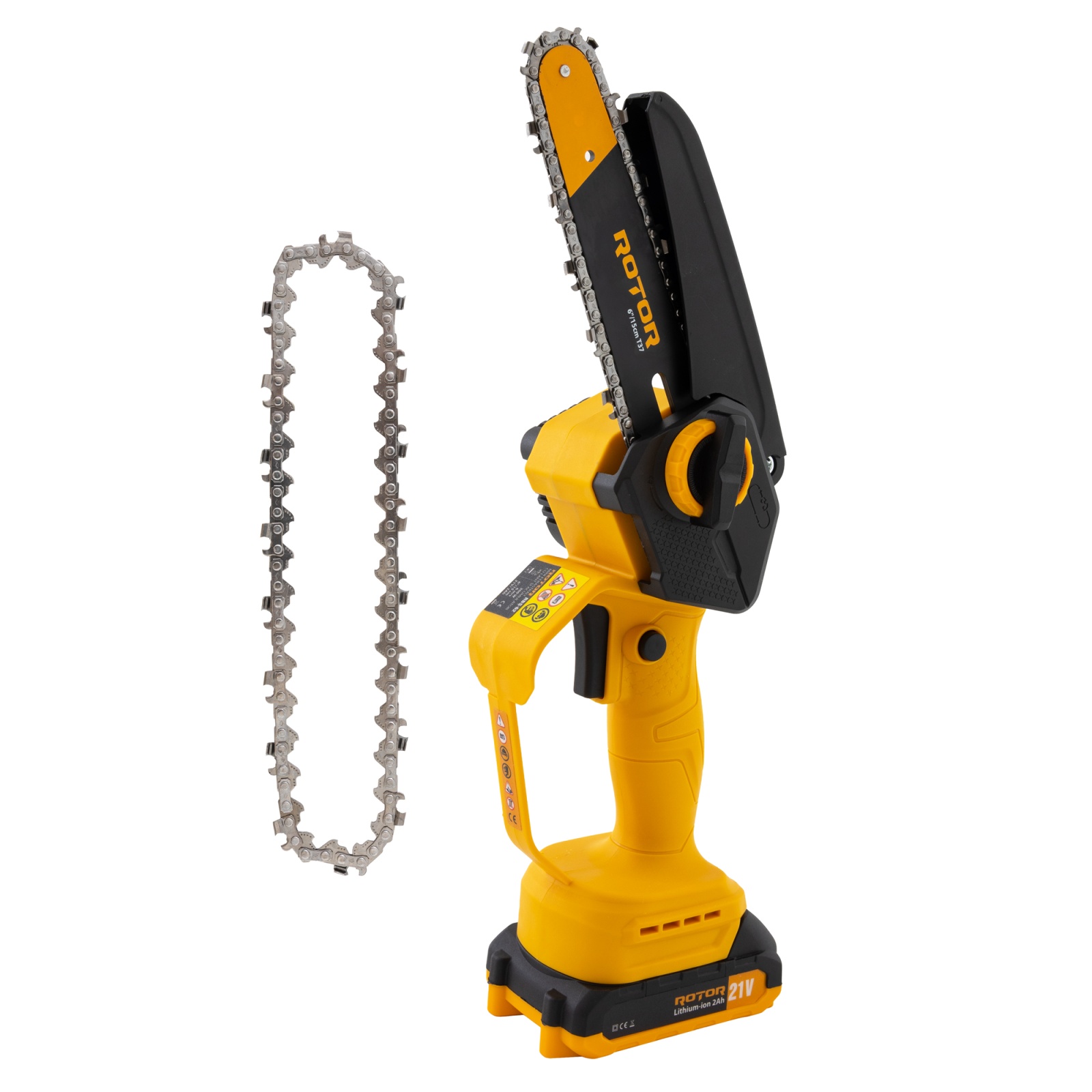 Mini drujbă 6" RBS-62 ROTOR, 1 acumulator 21V/2Ah, 1 x incarcator