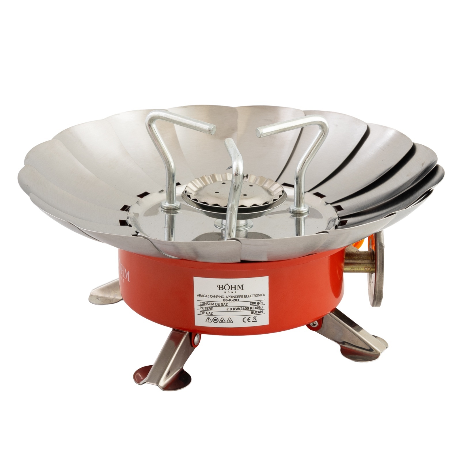 Arzător portabil rezistent la vânt BÖHM BG-K-203 Propan/butan