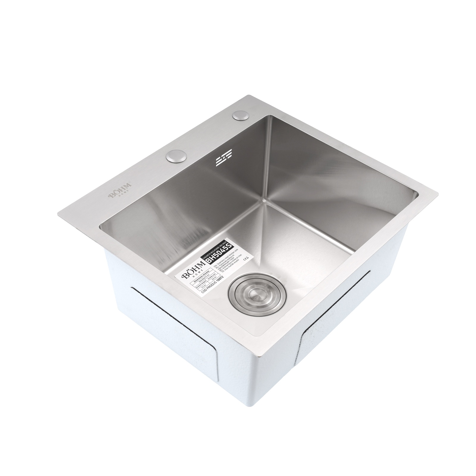 Chiuvetă de bucătărie din inox alimentar SUS304 – BÖHM BH5045S, Satin
