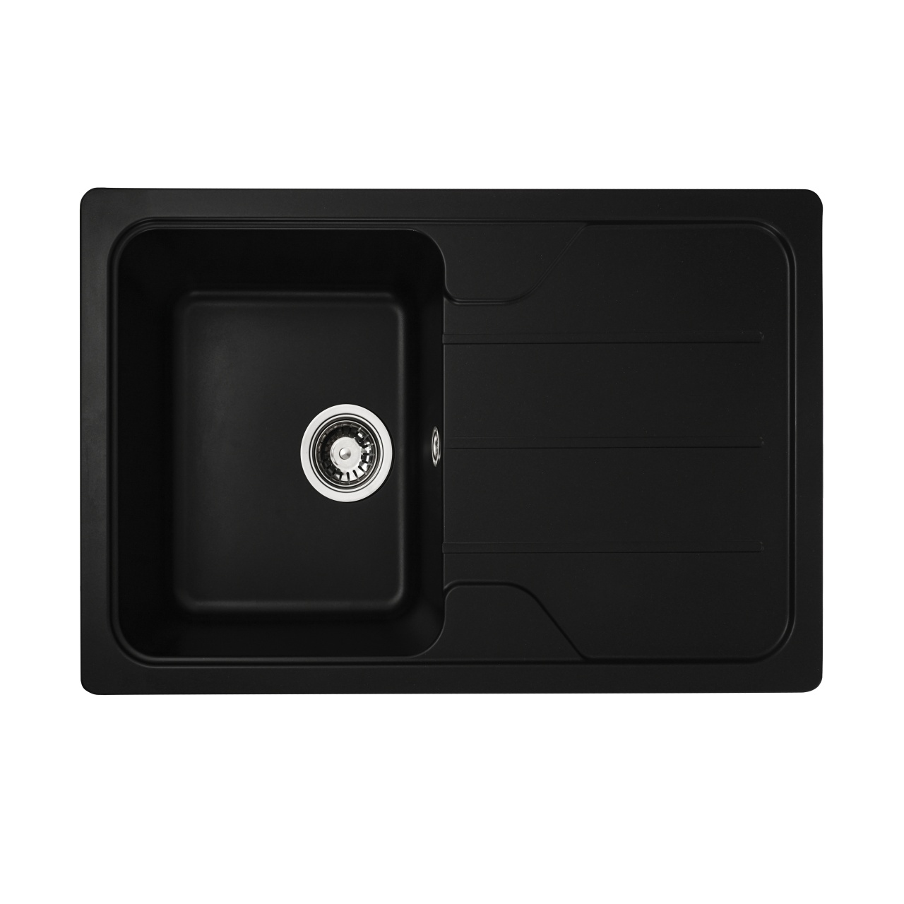 Chiuvetă din compozit de granit pentru bucătărie ELEFANT PREMIUM 7850 VERONA Negru 775 x 495 mm