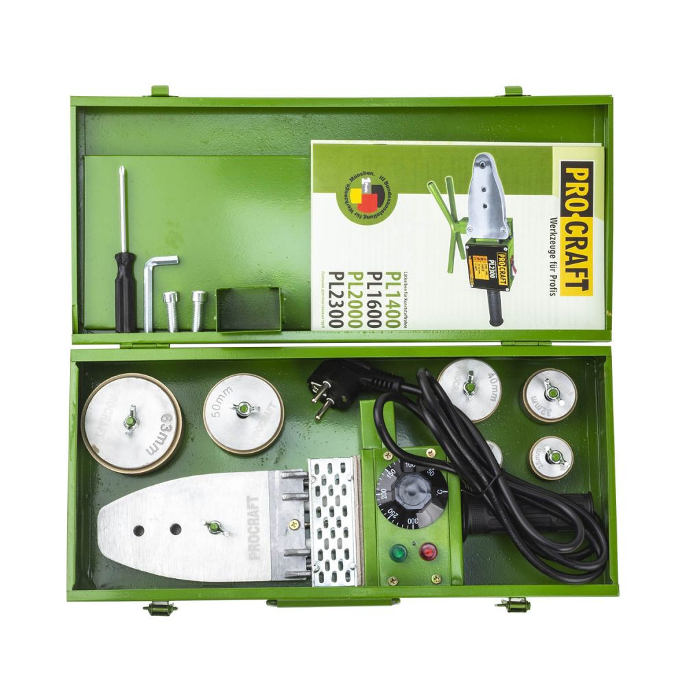 Plita PPR Procraft PL1600, 800 W, bacuri 20 25 32 40 50 63 mm, ciocan de lipit tevi PPR