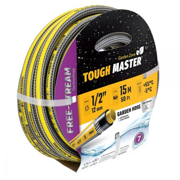 TM-GH415C Tough master Garden Hose, 1/2" 4 layers, 15m roll, Non-Torsio