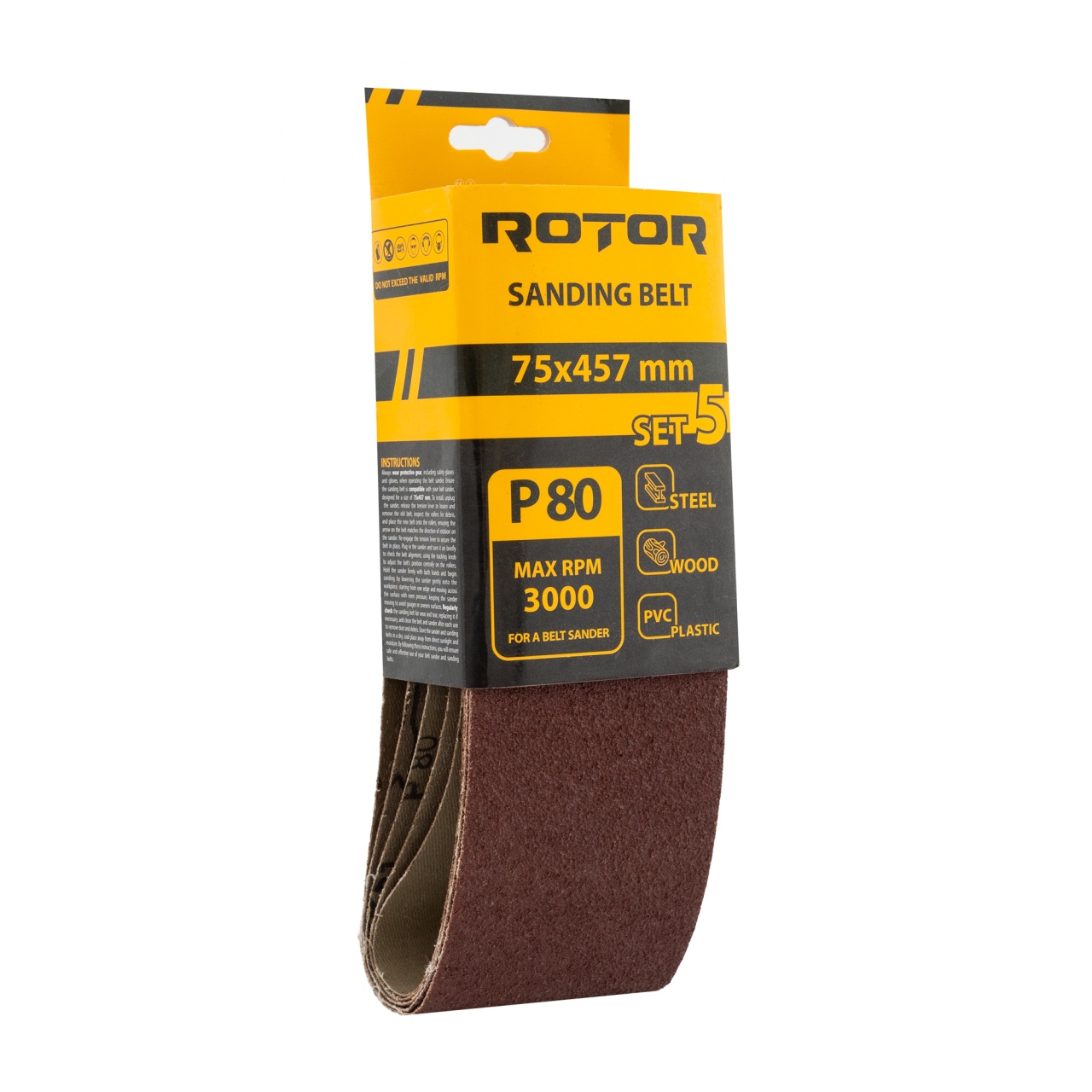Banda de slefuit ROTOR P80 75*457 set 5