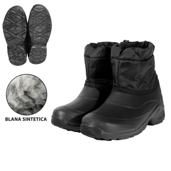 Cizme din PVC barbati TOURIST BLACK/BLACK SET 10 PERECHI, Impermeabile, Antiderapante, Captusite cu blana sintetica