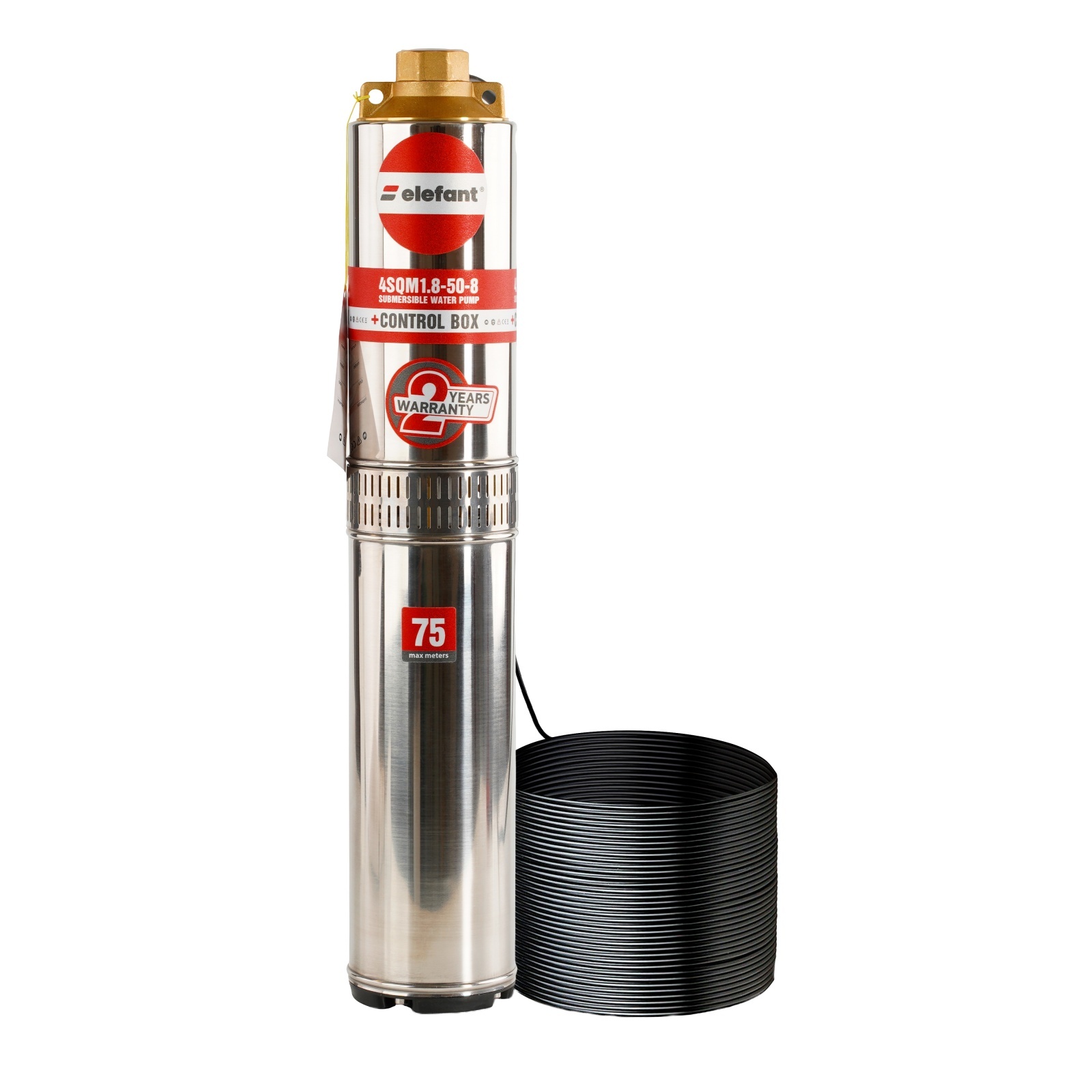 Pompa submersibilă multietajată ELEFANT 4SQM1.8-50-8, 970 W, 8 turbine , 3.6 m³/h, bobinaj cupru