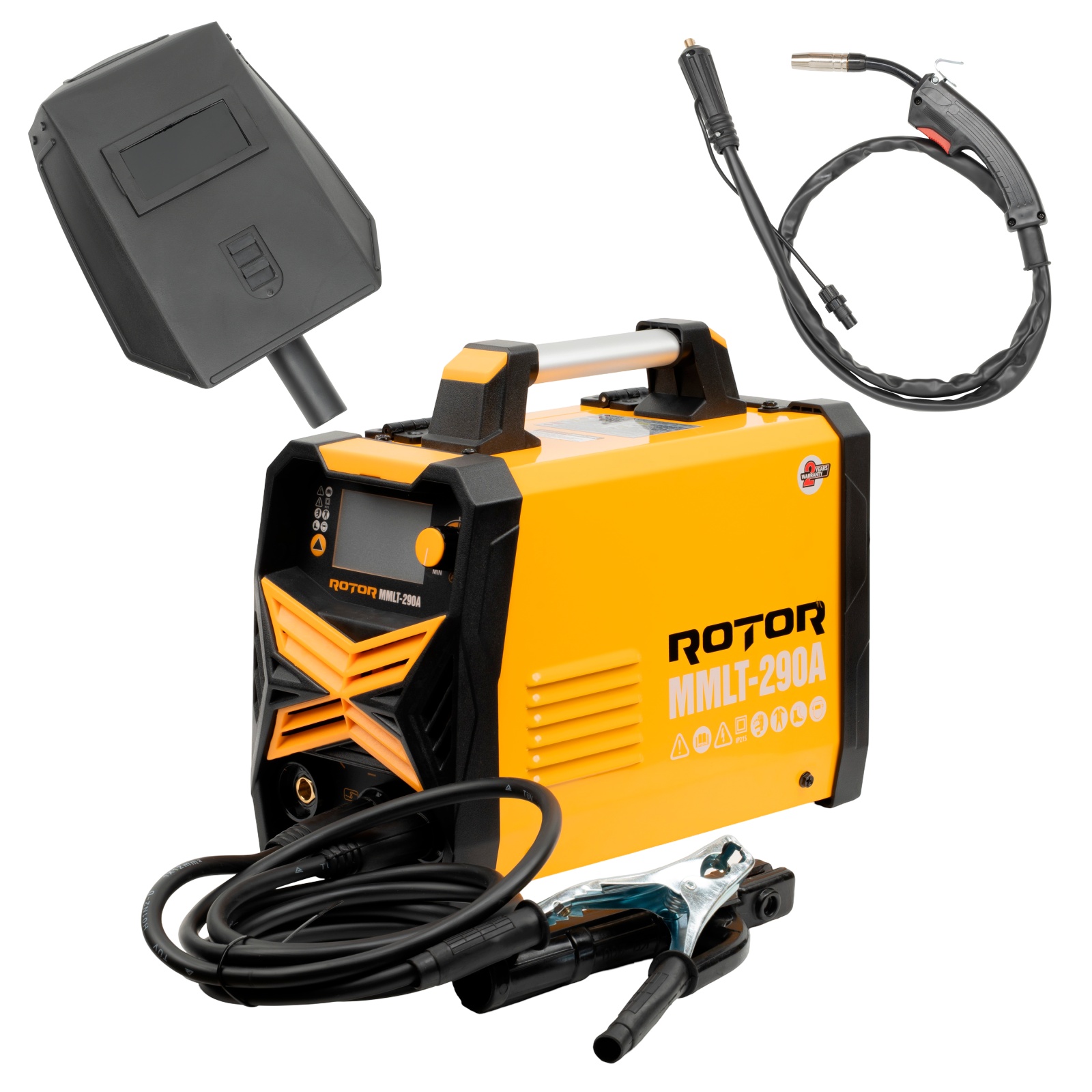 Aparat de sudură cu sarma si electrod MIG, MMA, TIG , LCD Color ROTOR MMLT-290A, 3.6 kW, 290 A
