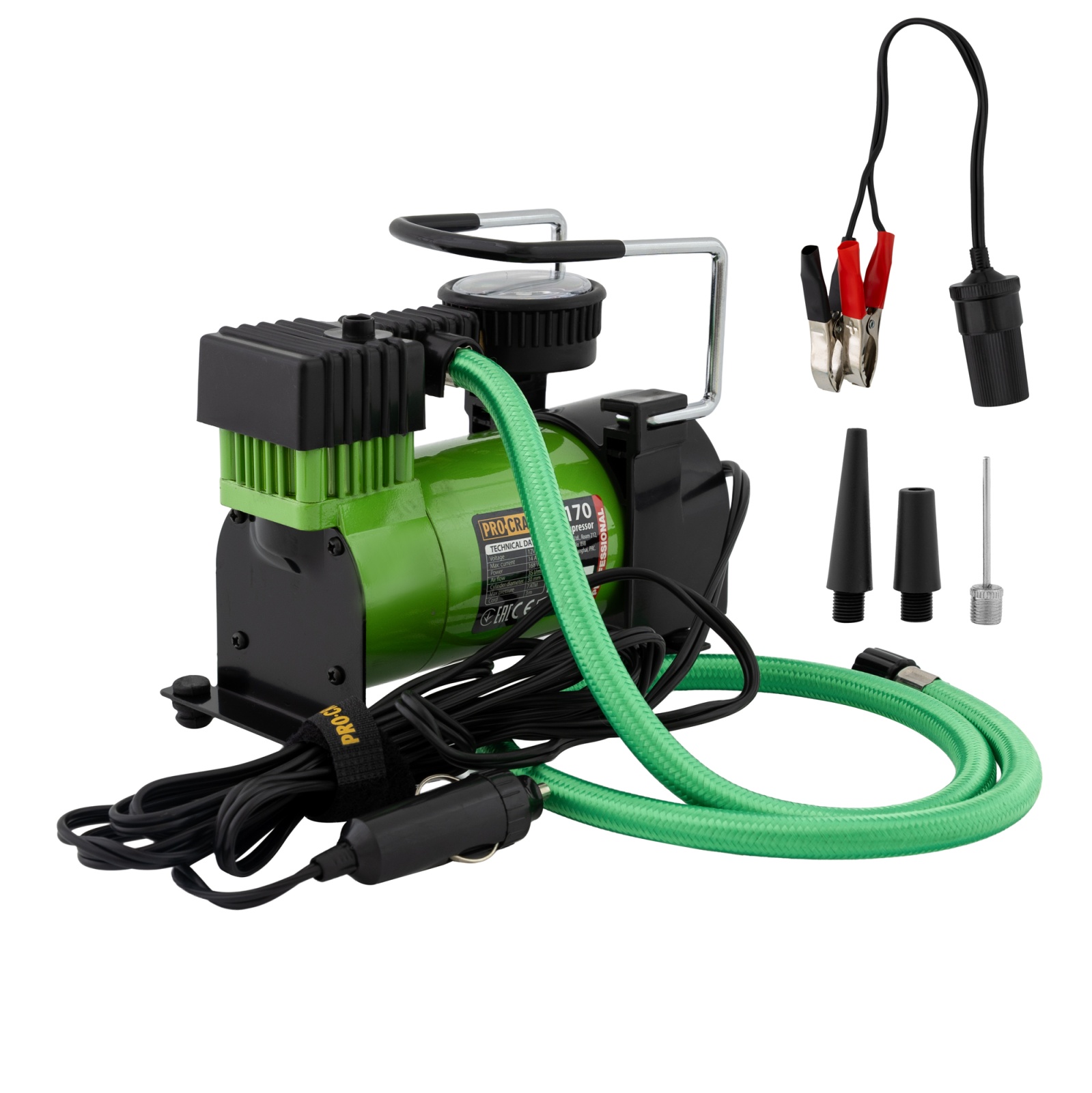 Compresor auto Procraft LK170, 12 V, 35 l/min, 7 bari, 120 W