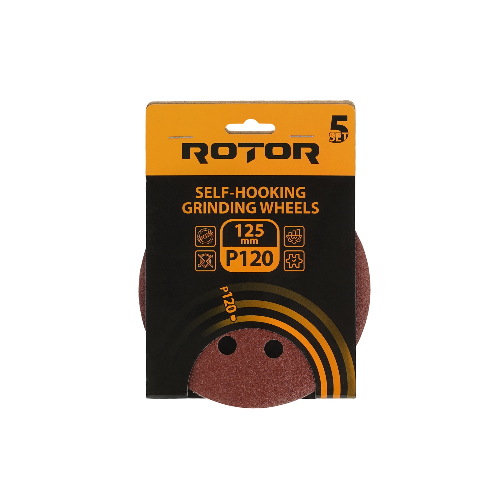 Disc abraziv pentru slefuitor cu excentric ROTOR 125 P120 set 5