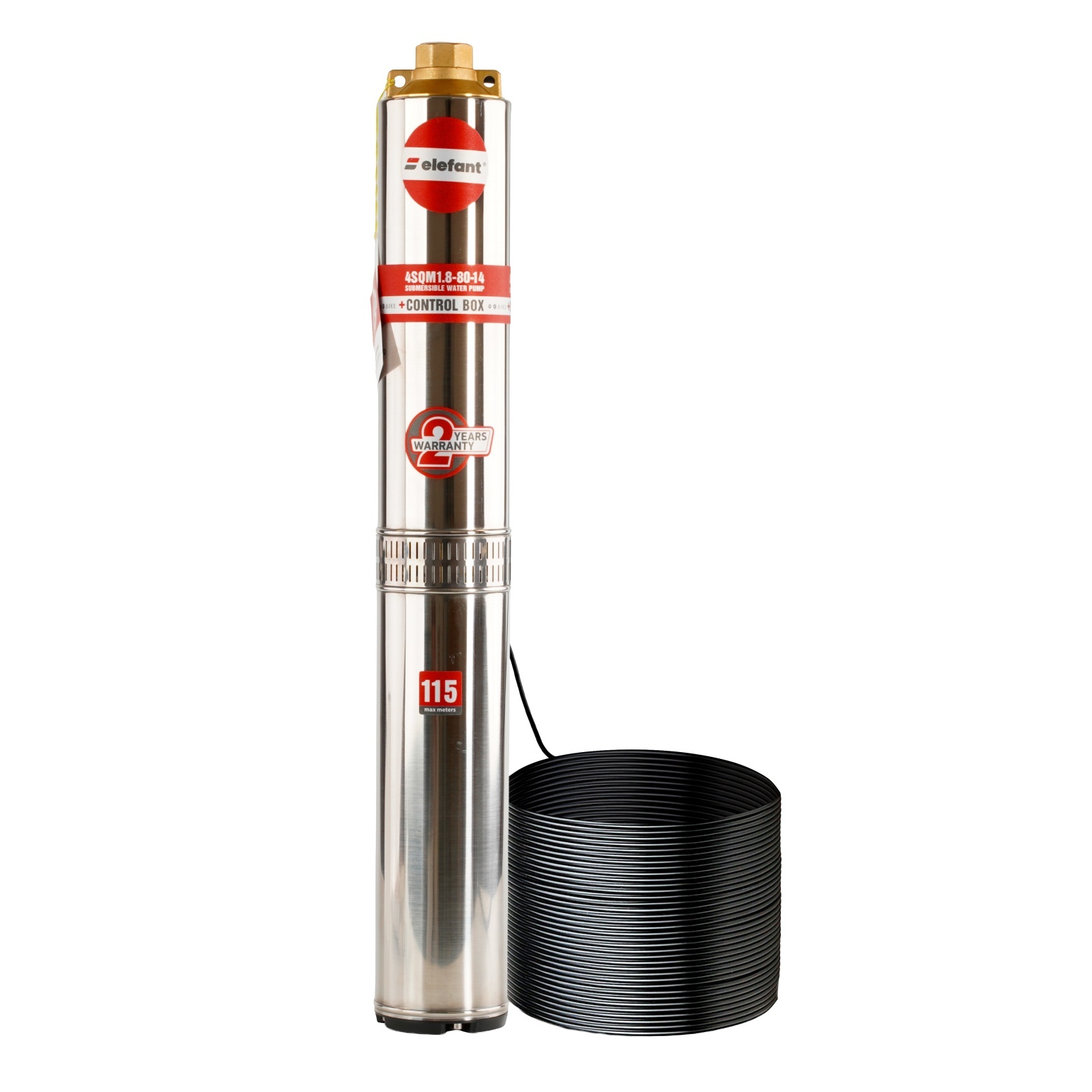Pompa submersibilă multietajată ELEFANT 4SQM1.8-80-14 1630 W, 14 turbine, 3.6 m³/h, bobinaj cupru