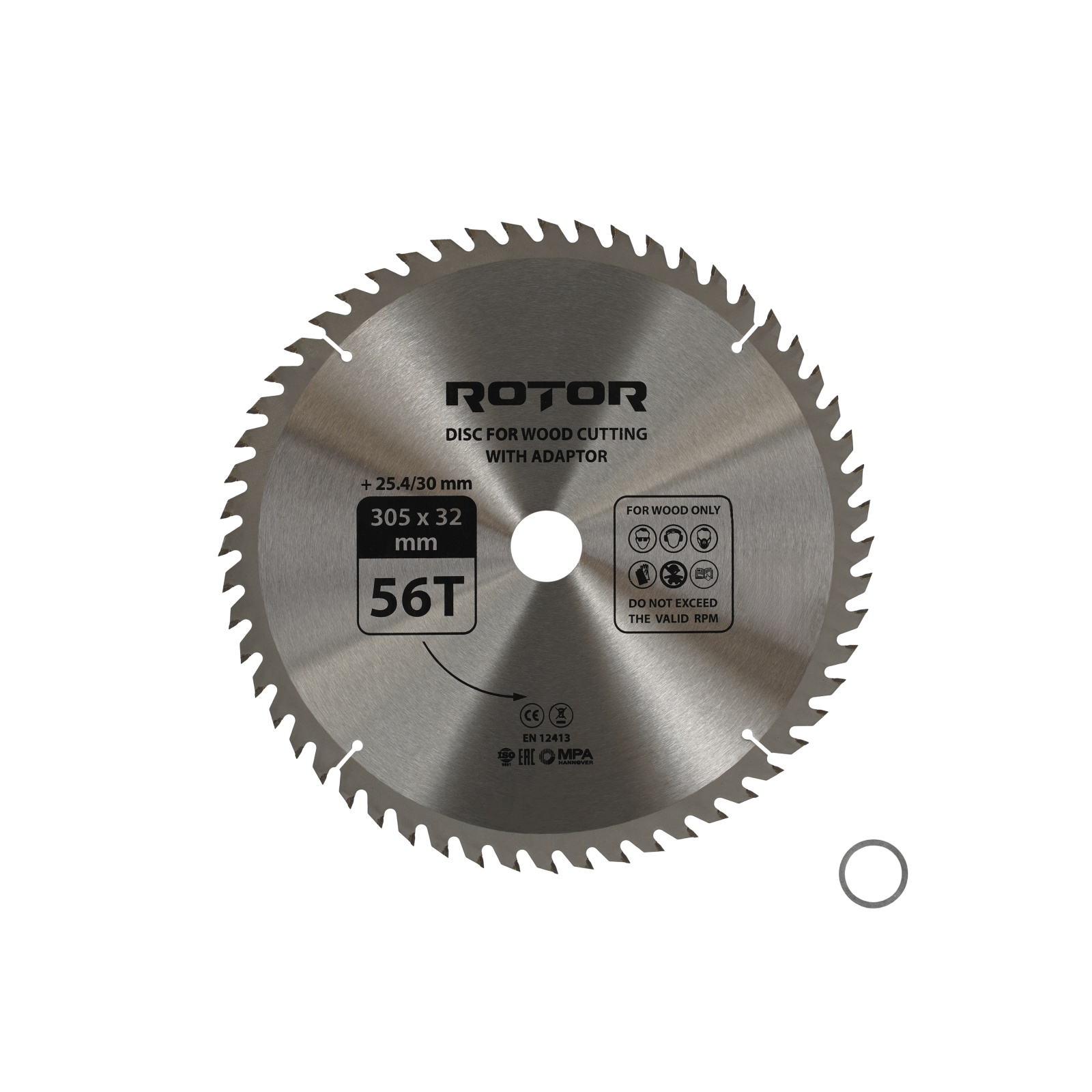 Disc taiat lemn ROTOR 305*32/30/25,4 cu adaptor 56T