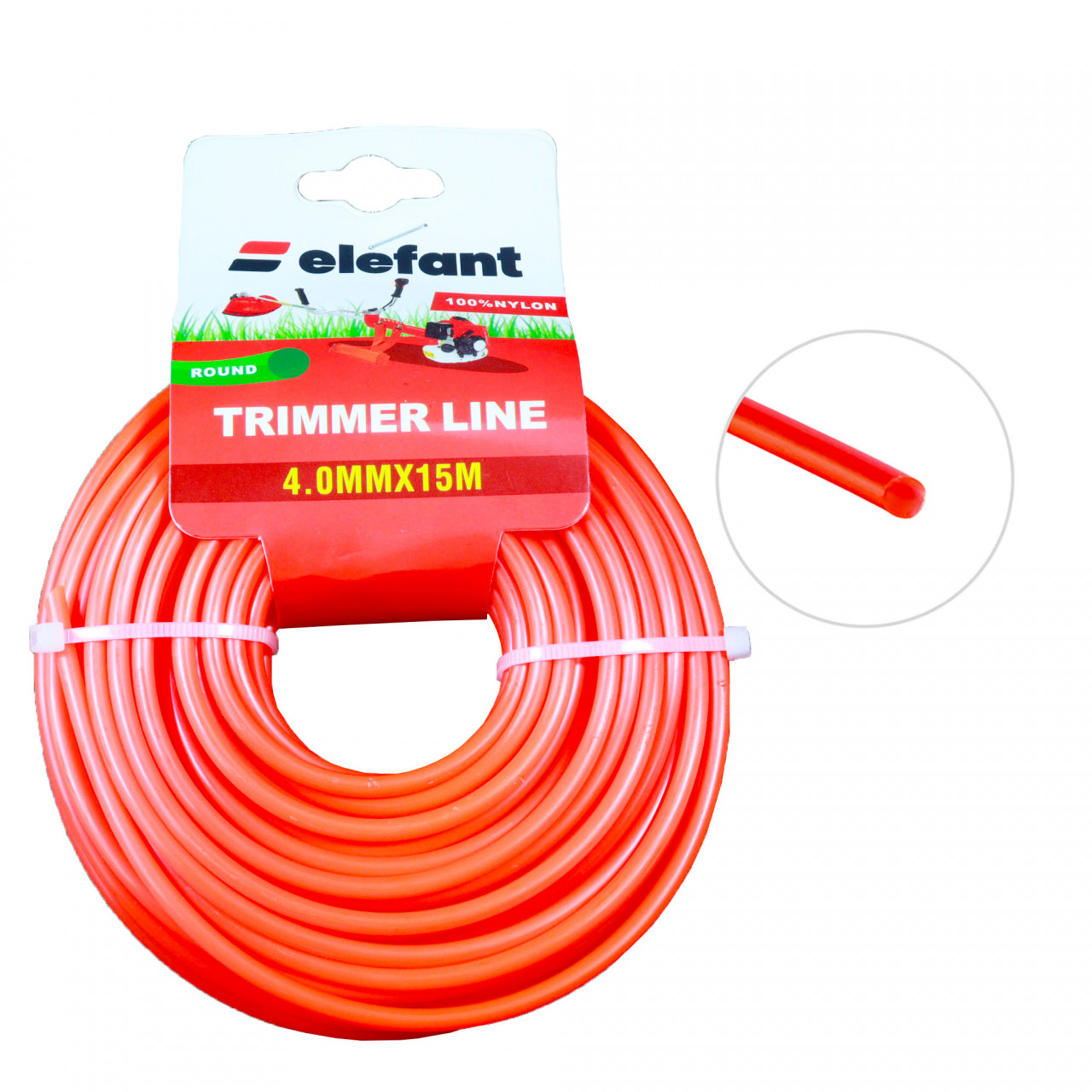 FIR TAMBUR (ROTUND) 4mm x 15m, Elefant