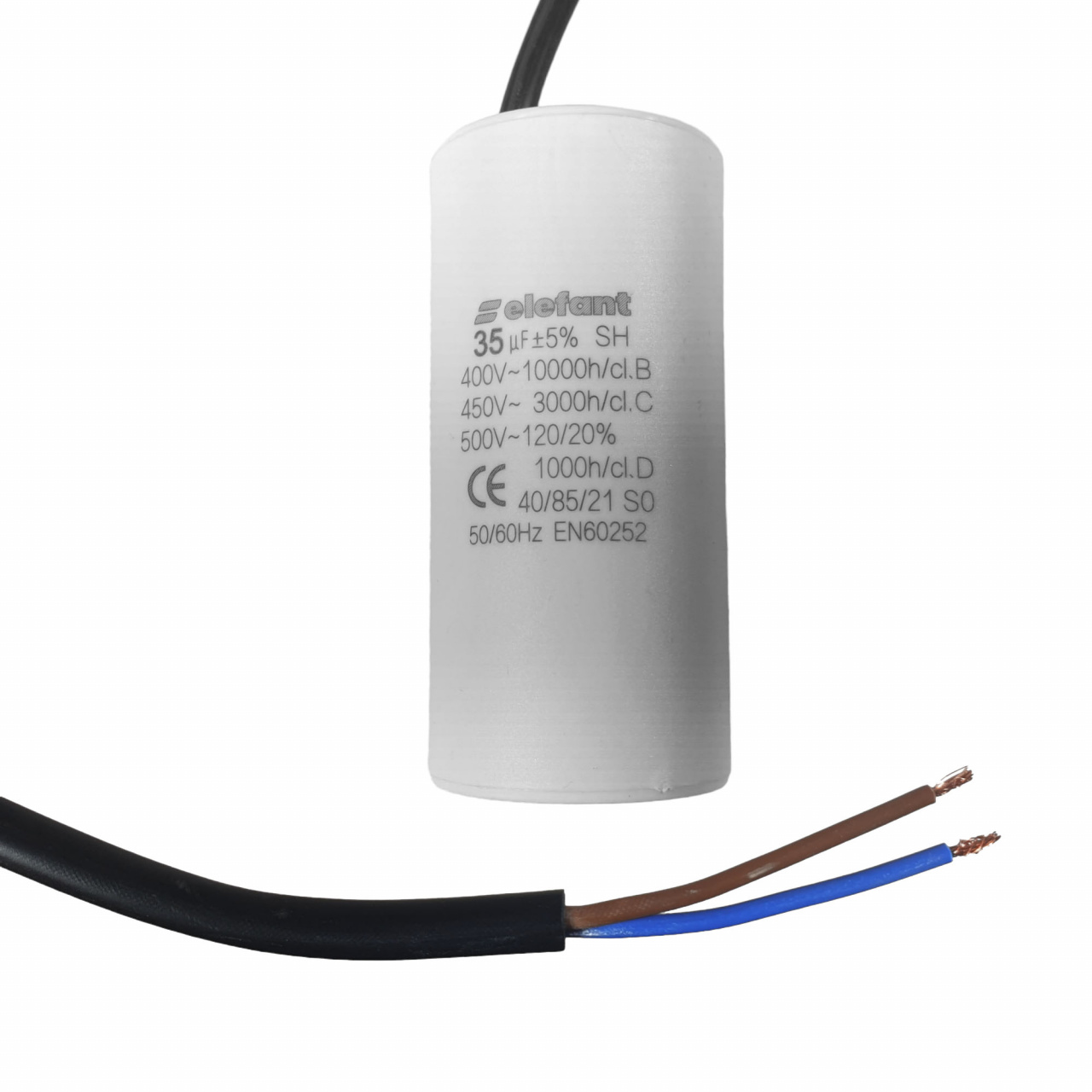 Condensator cu fire CBB60 35µF 45x95mm 450V, Elefant
