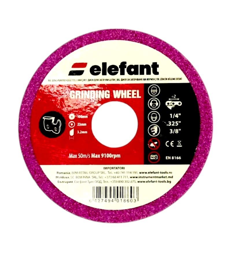 Disc pentru ascutire lant 100x3.2x23mm, Elefant