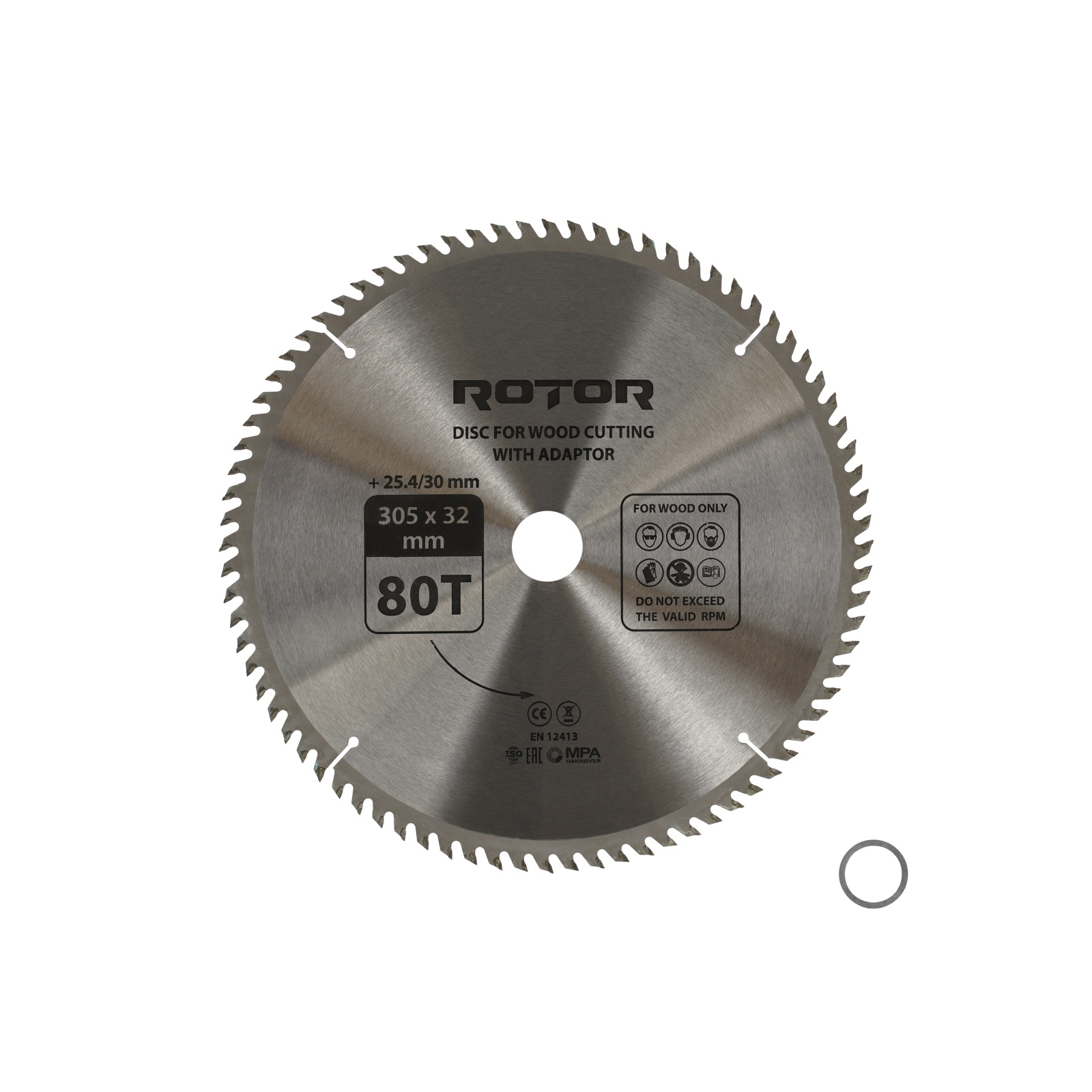 Disc taiat lemn ROTOR 305*32/30/25,4 cu adaptor 80T